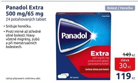 Tablety proti bolesti Extra Panadol