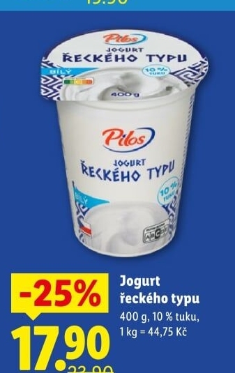 Bílý jogurt řeckého typu 10 % Pilos