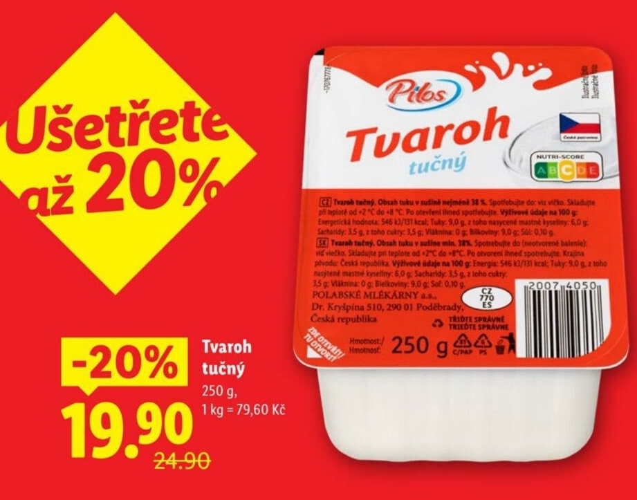 Tvaroh tučný Pilos