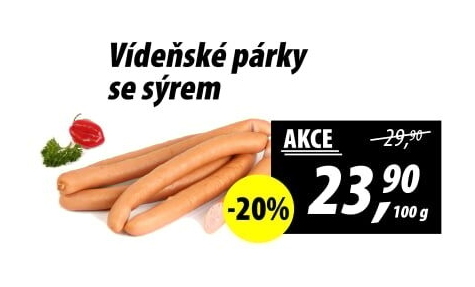 Párky vídeňské se sýrem