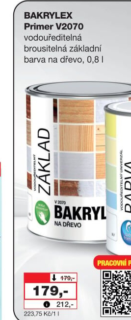 Barva na dřevo základní Primer Bakrylex Barvy a laky Hostivař