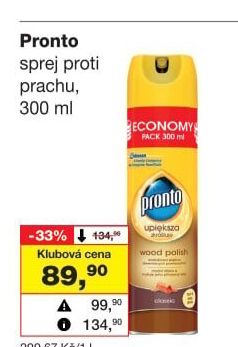 Čistič proti prachu ve spreji Pronto