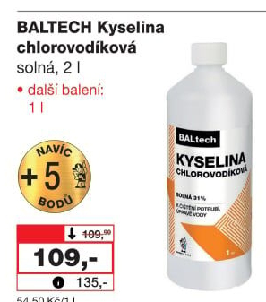 Kyselina chlorovodíková solná Baltech