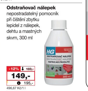 Odstraňovač nálepek HG