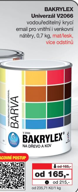 Univerzální email Bakrylex Lesk Barvy a laky Hostivař