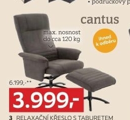 RELAXAČNÍ KŘESLO S TABURETEM