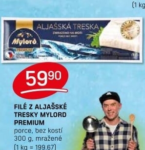 Aljašská treska filé bez kosti mražené Premium Mylord