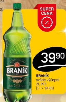 Pivo světlé výčepní 10° Braník