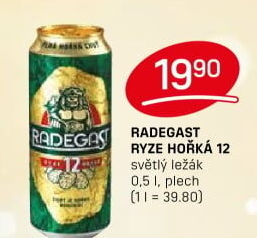 Pivo světlý ležák 12° Ryze hořká Radegast