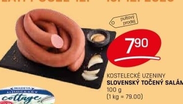 Salám slovenský točený Kostelecké uzeniny