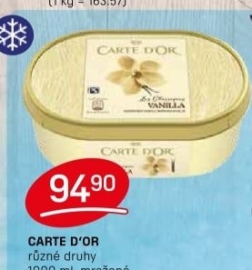 Zmrzlina ve vaničce Carte D'