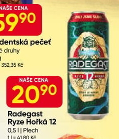 Pivo světlý ležák 12° Ryze hořká Radegast