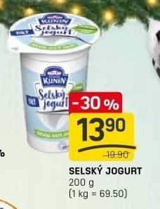 Bílý jogurt selský Mlékárna Kunín