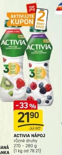 Jogurtový nápoj Activia Danone