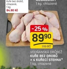 Kuře + 4 kuřecí stehna Vodňanské kuře