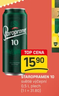 Pivo světlé výčepní 10° Staropramen