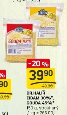 Sýr Eidam strouhaný 30% Dr.Halíř