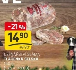 Tlačenka selská Uzenářství Sláma