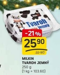 Tvaroh jemný Milkin