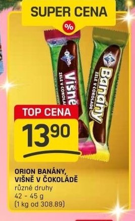 Tyčinka Banány v čokoládě Orion
