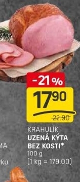 Uzená kýta bez kosti Krahulík