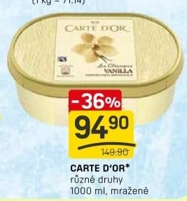 Zmrzlina ve vaničce Carte D'