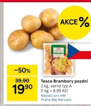 Brambory konzumní pozdní Tesco