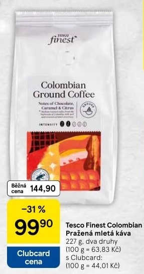 Mletá káva Colombian Tesco Finest