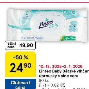 Vlhčené ubrousky dětské Linteo Baby