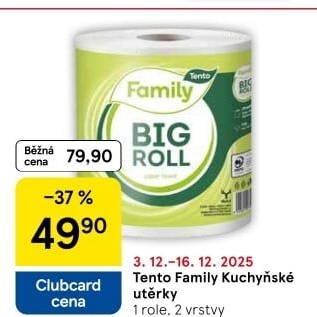 Utěrky kuchyňské 2vrstvé Family Big roll Tento