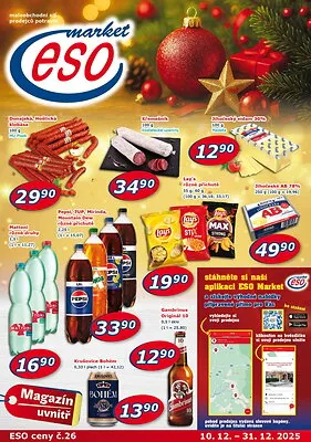 akční leták ESO MARKET 10.12.2025-31.12.2025
