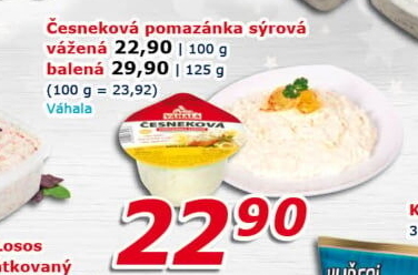 Česneková sýrová pomazánka Váhala