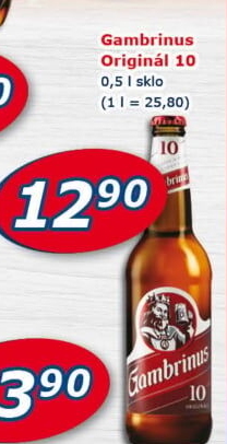 Pivo světlé výčepní Originál 10° Gambrinus