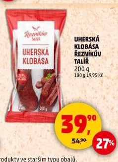 Uherská klobása Řezníkův talíř