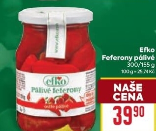 Feferony pálivé Efko