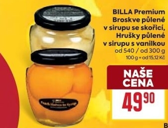 Kompot hrušky Billa Premium
