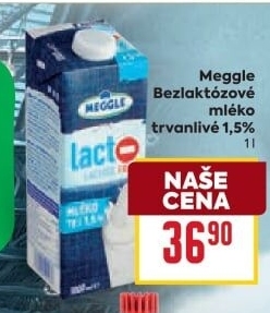 Mléko trvanlivé bez laktózy Meggle - 1,5% polotučné
