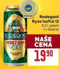 Pivo světlý ležák 12° Ryze hořká Radegast