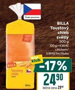 Toustový chléb Billa