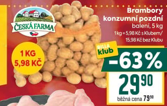 Brambory konzumní pozdní Česká farma