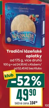 Lázeňské oplatky Kolonáda Opavia