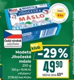 Máslo Jihočeské Madeta