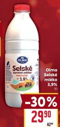 Mléko čerstvé selské Olma - 3,9% plnotučné
