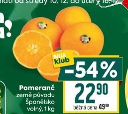 Pomeranče Billa Bonvia