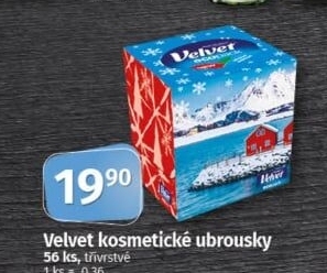 Papírové kapesníčky 3vrstvé Velvet - box