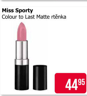 Rtěnka Colour to Last Miss Sporty