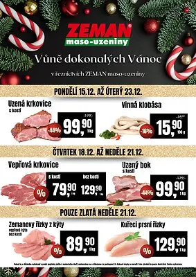 akční leták ZEMAN maso - uzeniny 15.12.2025-23.12.2025