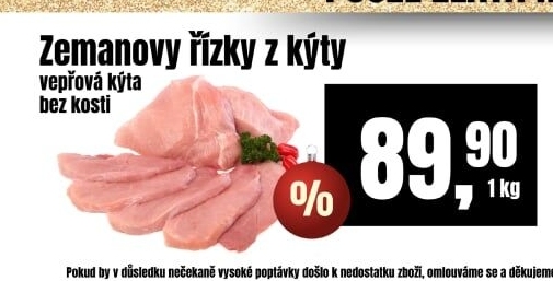 Zemanovy vepřové řízky z kýty bez kosti