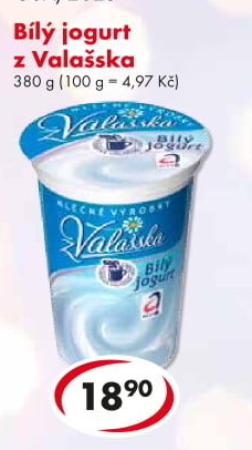 Bílý jogurt z Valašska Mlékárna Valašské Meziříčí
