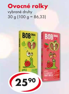 Ovocné pásky Šnek BOB LLC Eco Snack